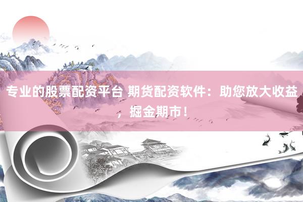 专业的股票配资平台 期货配资软件：助您放大收益，掘金期市！