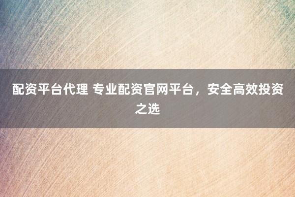 配资平台代理 专业配资官网平台，安全高效投资之选