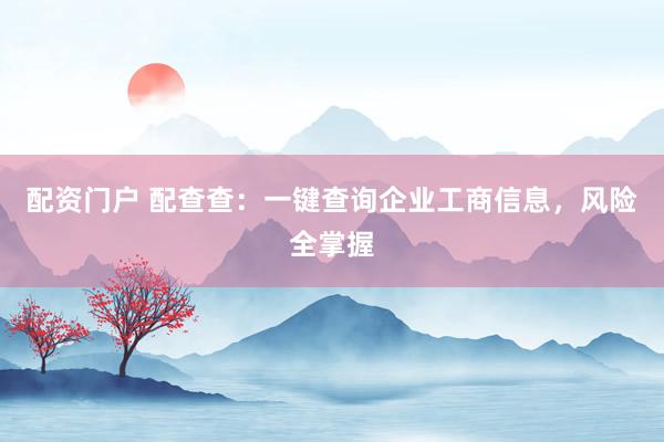 配资门户 配查查：一键查询企业工商信息，风险全掌握