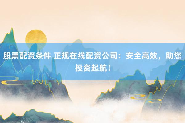 股票配资条件 正规在线配资公司：安全高效，助您投资起航！