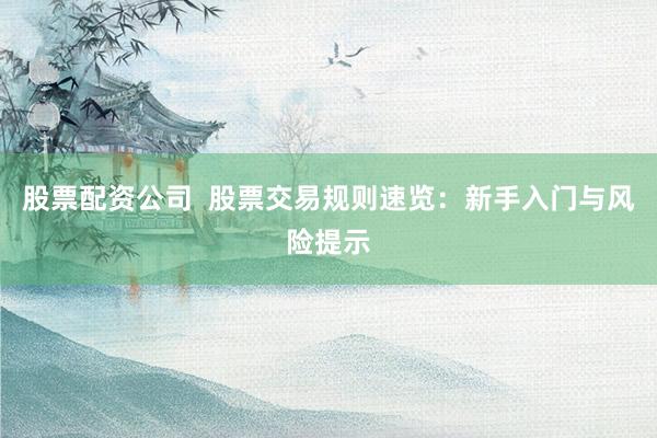 股票配资公司  股票交易规则速览：新手入门与风险提示