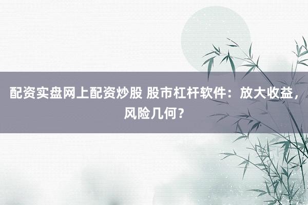 配资实盘网上配资炒股 股市杠杆软件：放大收益，风险几何？