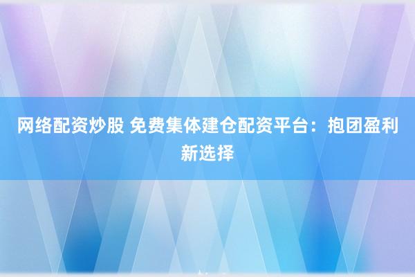网络配资炒股 免费集体建仓配资平台：抱团盈利新选择