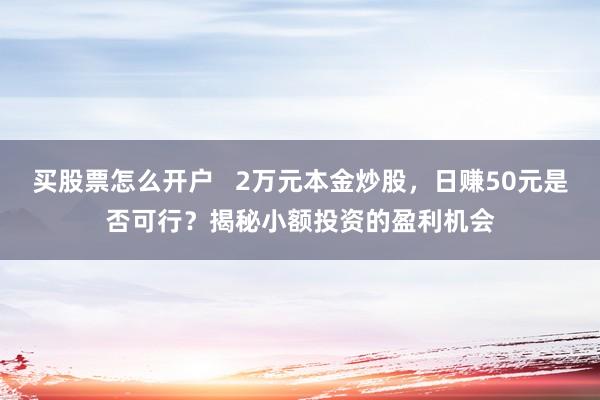 买股票怎么开户   2万元本金炒股，日赚50元是否可行？揭秘小额投资的盈利机会