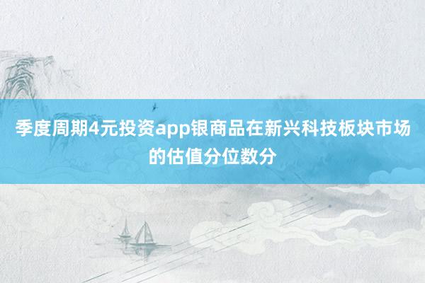 季度周期4元投资app银商品在新兴科技板块市场的估值分位数分