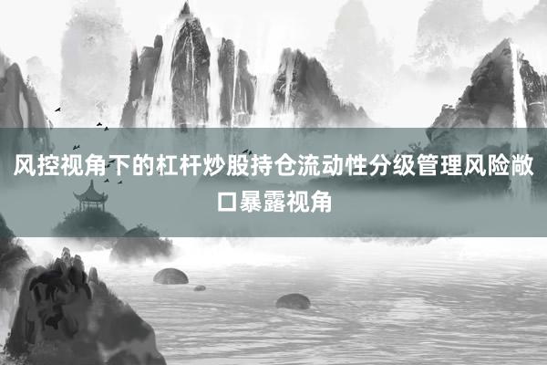 风控视角下的杠杆炒股持仓流动性分级管理风险敞口暴露视角
