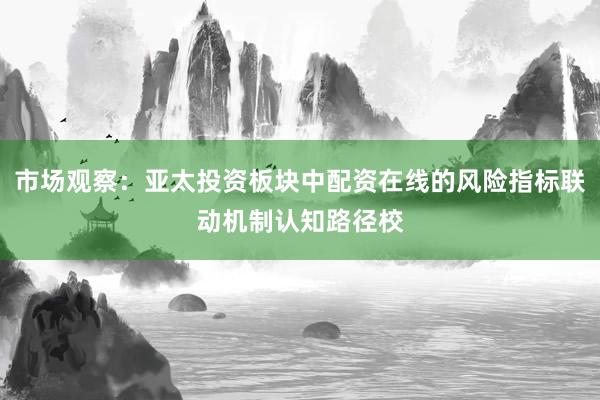 市场观察：亚太投资板块中配资在线的风险指标联动机制认知路径校