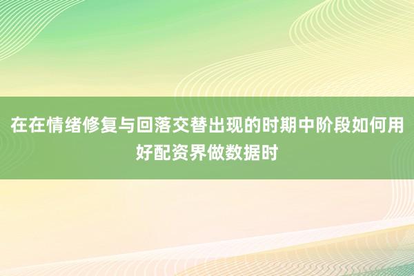 在在情绪修复与回落交替出现的时期中阶段如何用好配资界做数据时
