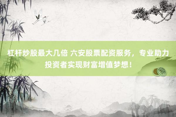 杠杆炒股最大几倍 六安股票配资服务,专业助力投资者实现财富增值梦想!
