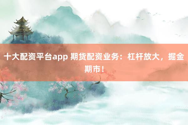 十大配资平台app 期货配资业务：杠杆放大，掘金期市！