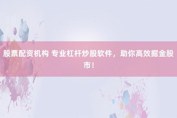 股票配资机构 专业杠杆炒股软件，助你高效掘金股市！